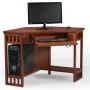 48 in.Mission Oak Corner Computer Writing Desk with Drop Front Keyboard Drawer - Image 2