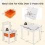 White Wood Activity Kids Table and Chair Set with Storage Space - Image 4