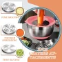 Mixing Bowls with Airtight Lids, AOKIWO 32Pcs Stainless Steel Nesting Non-Slip Bottoms Mixing Serving Bowls Set wtih 3 Grater & Tools Gadgets, 7/4/2.5/2/1.5/1QT Metal Salad Bowls for Serving Preppi - Image 2