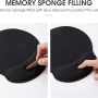 Mouse Pad with Wrist Rest Mouse Pad with Wrist Rest, Comfortable Laptop Mouse Pad, Ergonomic Pain Relief Mouse Pad with Non-Slip Pu Base for Office and Home, Black - Image 5