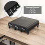 13.5 in. L x 13 in. W x 4 in. H Monitor Stand Desktop Organizer with Storage Drawers Plastic, Black - Image 3