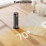 DREO - 20'' Portable Ceramic Space Heater for Home, 70° Oscillation, 12H Timer and Thermostat, 3 Heat Levels, Solaris 628 - Silver - Image 4