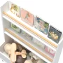 PORKISS Bookshelf for Kids, Wooden Kids Bookshelf with Toy Storage Cabinet and 2 Shelves, Freestanding Bookcase Organizer for Bedroom, Playroom, White - Image 6