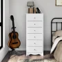Prepac Monterey 6 Drawer Wooden Dresser Chest, 19" x 23.25" x 52.75", White - Image 5