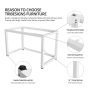 Hoffree 43 inch Computer Desk Home Writing Desk Office Furniture Computer Table Study Writing Table Workstation Modern Simple PC Desk for Small Spaces Home Office, Black - Image 4