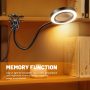 Akynite 10X Magnifying Glass with Light, 2 in 1 Magnifying Desk Lamp Clip on Mganifier with Light, 3 Color Modes 10 Brightness Levels, 58 LED Clip on Reading Lamp for Bed Crafts DIY Repair,No Adapter - Image 5