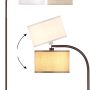 ROTTOGOON Floor Lamp for Living Room, Oil-Rubbed Bronze LED Standing Lamp with 2 Lamp Shades (Beige/White), Classic Tall Reading Pole Lamp with LED Bulb, Modern Adjustable Floor Lamp for Bedroom Study - Image 4