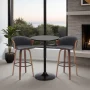Bentley Adjustable Pub Table in Black Brushed Wood and Black Metal - Image 6