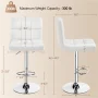 Yaheetech Bar Stool with Adjustable Height, White, Set of 2 - Image 4