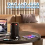 Power Strips Tower 12 Outlets Surge Protector with 4 USB Port and 10ft Extension Cord, Black - Image 4