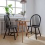 Set of 2 Vintage Wood Chair with Spindle Back for Dining Room - Black - Image 2