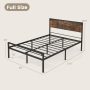 Platform Full/Queen Bed with Rustic Headboard and Footboard, Full Size - Image 3
