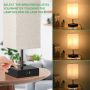 Set of 2 Touch Control Table Lamps,2 USB Ports,2 AC Outlet,3 Way Dimmable Modern Bedside Nightstand Lamp with Fabric Shade,for Living Room Bedroom Hotel,LED Bulb Included(2 Pack) - Image 3