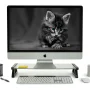 Mount-It! Glass Monitor Riser | Fits 13"-27" Screens 20LBS Capacity | 3 USB Hub Ports - Image 6