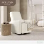 Evolur Holland Upholstered Swivel Glider | Rocker I Included Lumbar Pillow I Modern Design, Thunder - Image 3