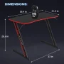 PayLessHere 39 Inch Z-Shaped Gaming Desk with Headphone Hook Sturdy with Spacious Desktop,Red - Image 2