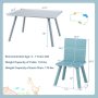 5 Pieces Kids Wooden Activity Play Furniture Set with Building Blocks - Image 4