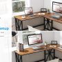 GreenForest Large L Shaped Computer Desk,63.8 x 50 inch Corner Desk Reversible Gaming Desk for Home Office Industrial Heavy Duty Workstation, Espresso - Image 5