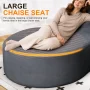 Aukfa 91" Modern Cloud Sofa Curved Boneless Couch Deep Seat Sofa for Living Room Bedroom, Chenille, Dark Gray - Image 5