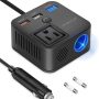 150W Car Power Inverter DC 12V to 110V AC Converter with Dual USB Charging QC3.0 + 5V 2.4A USB Car Outlet Adapter with Switch,Current LCD Screen and Cigarette Lighter Socket - Image 6