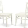 East West Furniture DLGR3-WHI-W 3 Piece Small Kitchen Table Set-Kitchen Table and 2 Kitchen Chairs - Image 4