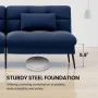 COMHOMA Cloud Comfort Convertible Futon Sofa Bed, Blue - Image 4