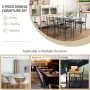 Gymax 5 Piece Dining Set Glass Top Table & 4 Upholstered Chairs Kitchen Room Furniture - Image 6
