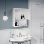 Lavish Home Wall-Mounted Storage Cabinet with Open Shelf, White - Image 3