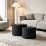 Kevinplus Nesting Coffee Table Set of 2, Modern Round End Table for Living Room, Apartment, Matte Black - Image 2