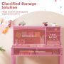 Kids Desk and Chair Set with Hutch and Bulletin Board for 3+ Kids - Pink - Image 6