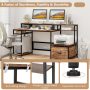 67 Inch Computer Desk with Monitor Stand & File Drawer - Image 6