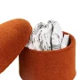 Mainstays Boucle Mushroom Upholstered Storage Ottoman, Terracotta - Image 3