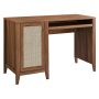 Modway Soma 47" Natural Rattan and MDF Wood Office Desk in Walnut - Image 2