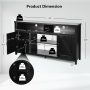 Black 59 Inch TV Stand Media Center Console Cabinet with Barn Door for TV's 65 Inch - Image 4