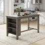 Signature Design by Ashley Caitbrook Rectangular Counter Height Dining Table, Gray Wood Finish with Storage Shelves, Seats 4 - Image 2