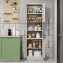 Oak 75 Inch Kitchen Pantry Cabinet Tall Cupboard with Doors and Shelves - Image 2