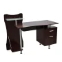 Rectangular Chocolate 2 Drawer Computer Desk with Keyboard Tray - Image 5