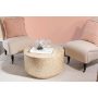 Mina 29.92 in. Gold Round Resin Top Capiz Shell Coffee Table - Image 5