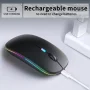 Wireless Mouse, G12 Slim LED Rechargeable Silent Wireless Mouse for Laptop, 2.4G Portable USB Optical Computer Mouse Wireless Computer Mice, Matte Black - Image 5