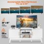 TV Stand Entertainment Media Console with 2 Rattan Cabinets and Open Shelves - Image 6
