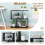 Black 24 Inch 3-Tier Geometric Bookshelf with Thick Foot Pads - Image 5