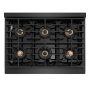 ZLINE - 36 in. Wide 6 Burner Designer DuoPro Gas Rangetop in Black Satin Steel with Black and Bronze Accents (PSRTBSZ-36-MBCB) - Black Satin Stainless Steel - Image 2