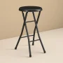 Mainstays Folding Vinyl Padded Counter Stool, Black - Image 1
