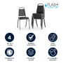 Flash Furniture Hercules Series Adult Size Trapezoidal Stacking Banquet Chairs, Set of 4, Black - Image 2