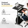 Height Adjustable Rolling Stand-Up Desk Computer and Laptop Workstation in Silver - Image 2