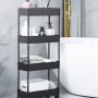 BASSTOP Storage Cart 4 Tier Bathroom Storage Organizer Rolling Utility Cart, Slide Out Storage Shelves Mobile Shelving Unit for Bathroom Kitchen Bedroom Laundry Narrow Places - Image 3