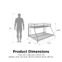 Mainstays Small Space Junior Twin over Full Low Profile Metal Bunk Bed, Silver - Image 5