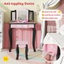 2 in 1 Princess Dressing Table Writing Desk with Cute Leopard Print 3 Makeup Accessories - Image 6