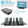 Kuzy Vertical Laptop Stand Holder Adjustable Double Vertical Laptop Holder Desk Stand for MacBook Pro Vertical Stand, MacBook Stand Vertical MacBook Stand, Closed Mac Vertical Stand Rack, Black - Image 6