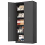 SOLAURA 71" Metal Garage Storage Cabinet with Locking Doors and Adjustable Shelves for Home, Office(Black) - Image 1